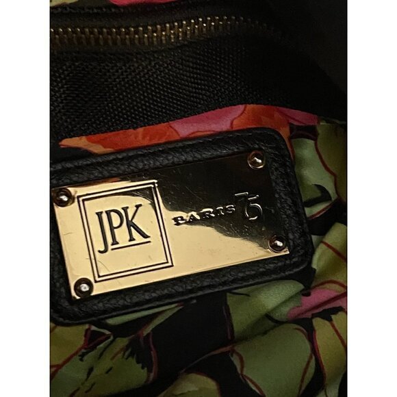 JPK Paris 75 Black Nylon with Leather Strap Gold Hardware Multi-Pocket Boho Bag - Picture 4 of 15